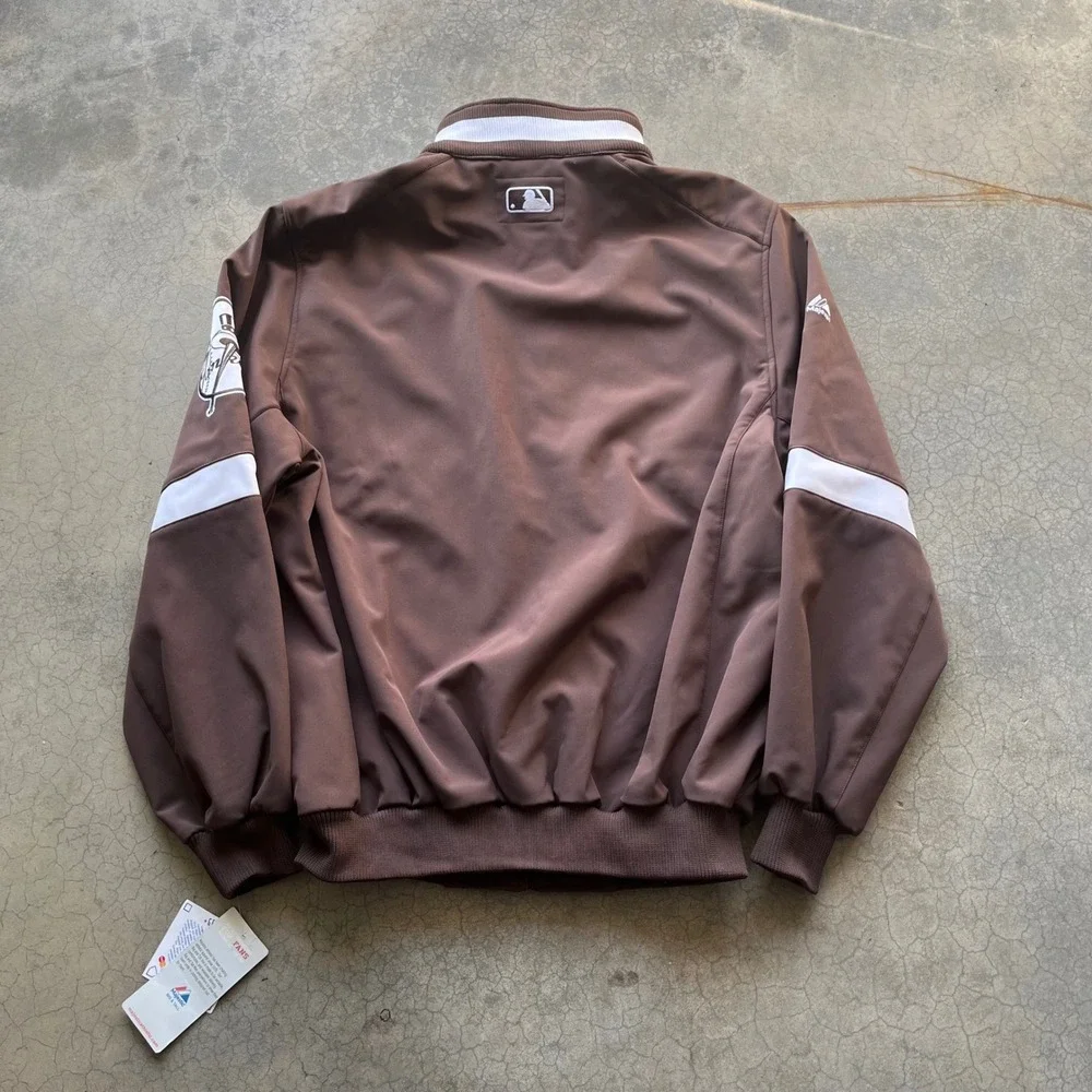 Majestic New York Yankees Track Jacket Mens Large Tall Brown Full Zip Fleece NWT